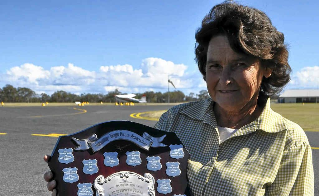 Val Wilkinson took out a top flying award for the Australian Women Pilots’ Association for her outstanding contribution to the advancement of gliding. Val Wilkinson took out a top flying award for the Australian Women Pilots’ Association for her outstanding contribution to the advancement of gliding.